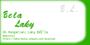 bela laky business card